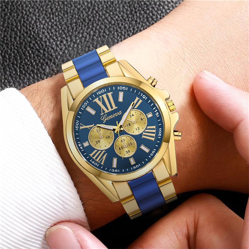 Men Watches Top Luxury Brand Fashion Men Quartz Watches Large Dial Gold Steel Business Male Watches Casual Fashion Men Wristwatch