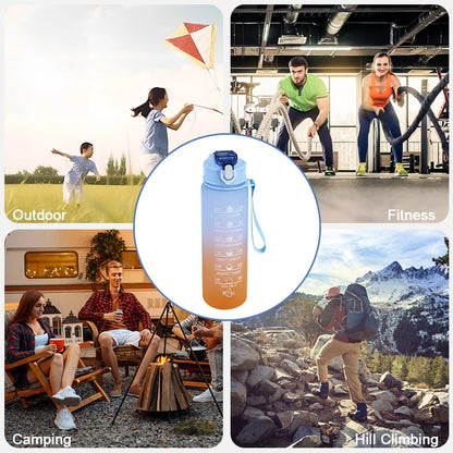 900ML Large Capacity Water Bottle Sports Water Bottles with Time Marker Leak-proof Cup Motivational Portable Water bottle for Outdoor Sport Fitness Kitchen & Dining room appliances