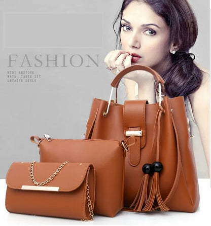3PCS Handbags Shoulder Bag Fashion Women Handbag PU Leather Bags