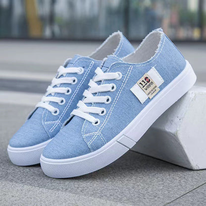 New Arrivals Women's canvas shoes Flats sneakers breathable and anti-slip classic sports shoes blue