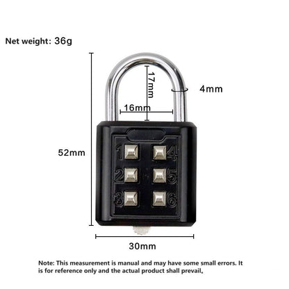 Smart Password Combination Padlock10/8/6 Digits Keypad Lock Outdoor Waterproof Anti-theft Safe Padlock Hasp Mini Code Padlock For School Office Luggage Door Lock Cabinet File Box Locker Toolbox Fence