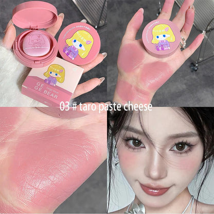 New Gogo bear air cushion powder blusher matte monochrome daily tender girl student powder blusher facial makeup rouge