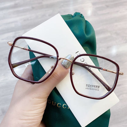 Ultralight Anti Blue Glasses Retro Green Frame Glasses Reading Glasses Transparent Eyewear Glasses for Women Men Frames