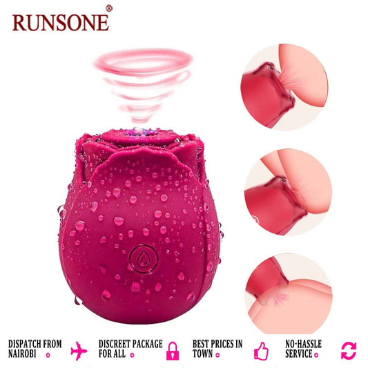 Womens Rose Clitoris Sucking Vibrator Nipples Sucker Oral Stimulator Powerful Rechargeable Adult Compact Foreplay Sex Toy For Girlfriend Wife