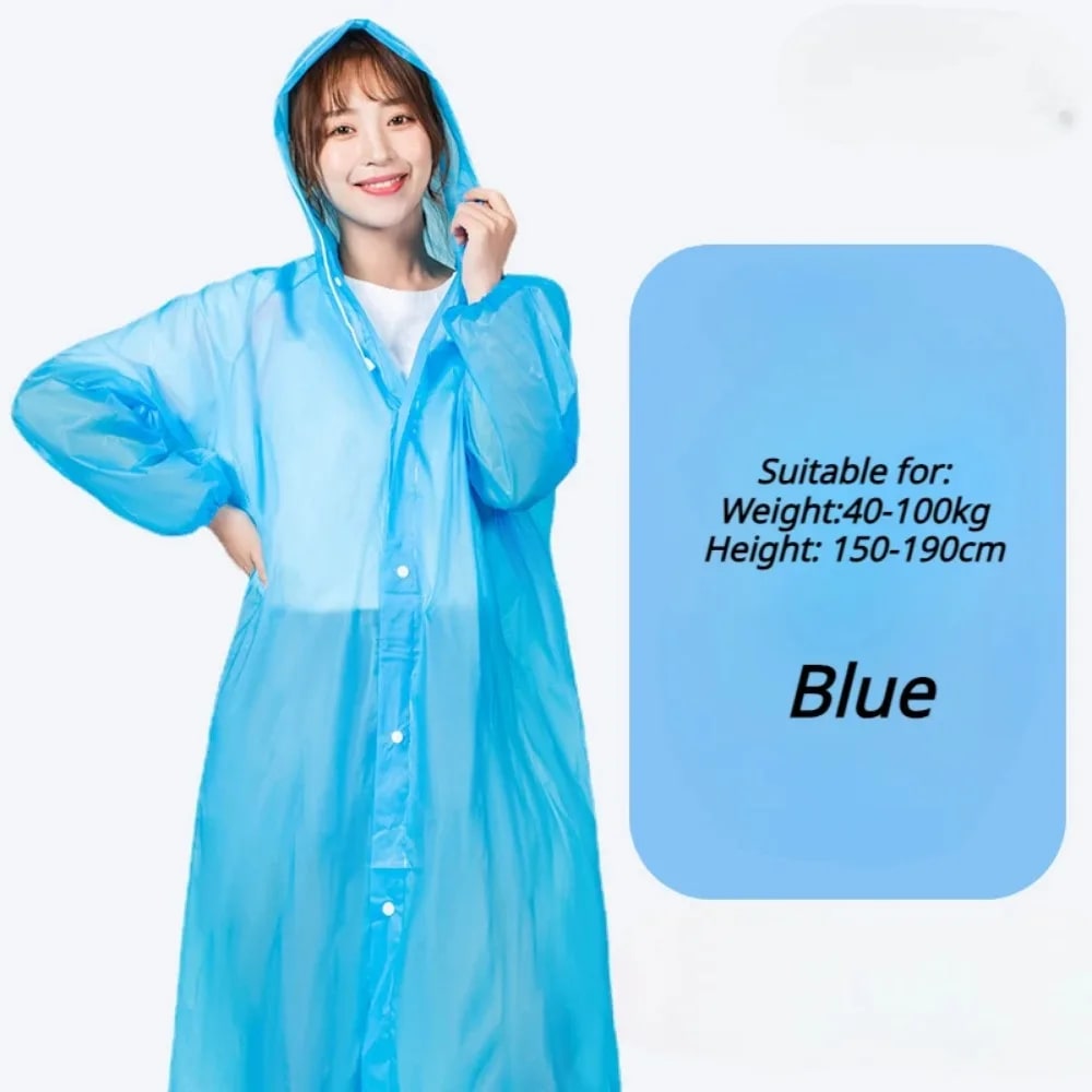 Disposable Adults Reusable Raincoats,Waterproof Rain Ponchos,Adults-Reusable Emergency Raincoats with Hoodand Drawstring