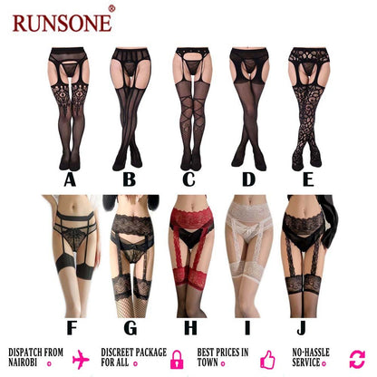 Womens Sexy 10 Styles Stockings Suspender Pantyhouse Thigh High Mid Waist Hose Tights Fishnet Garter Thighhigh for Choice