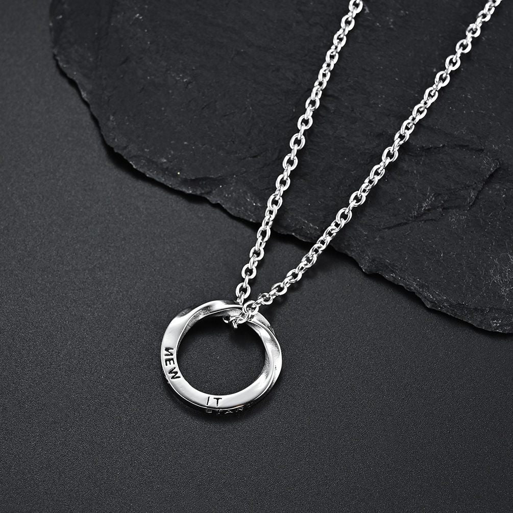 Mobius Ring Necklace Personality Circle Men'S Pendant