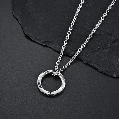 Mobius Ring Necklace Personality Circle Men'S Pendant