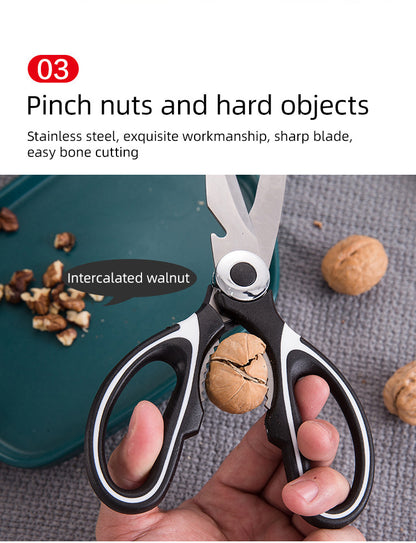 Kitchen Scissors Stainless Steel Multifunctional Kitchen Household Scissors Bone Scissors Chicken Wings Fish Killing