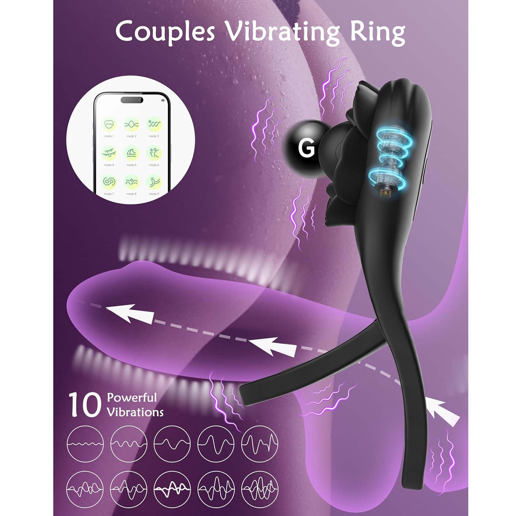Male Cock Ring APP Virbator with Clitoral Anal Stimulator Remote Control Vibrating Dong Penis Ring G Spot Clitoral Pleasure Masturbation Prolonged Ejaculation Enhancing Sex Toy Gift for Men Couples