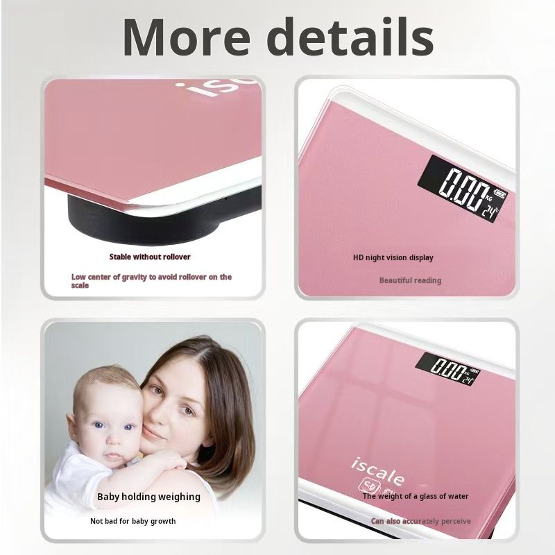 Gradient colorWeight scales Household human body electronic scales Accurate electronic weighingUSBCharging