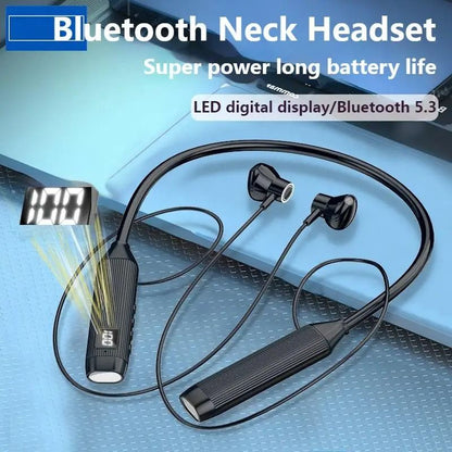 2025 New Upgrade Wireless Bluetooth Earphones LED Display Super Power Neckband Magnetic Bass Sports Earphones Headphones Noise Reduction Headsets
