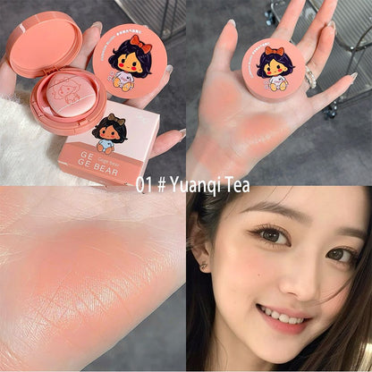 New Gogo bear air cushion powder blusher matte monochrome daily tender girl student powder blusher facial makeup rouge
