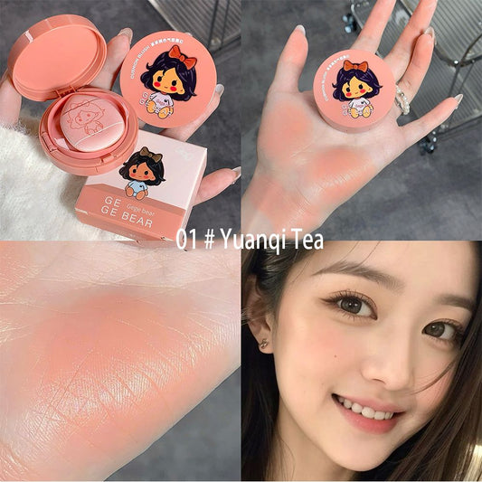 New Gogo bear air cushion powder blusher matte monochrome daily tender girl student powder blusher facial makeup rouge