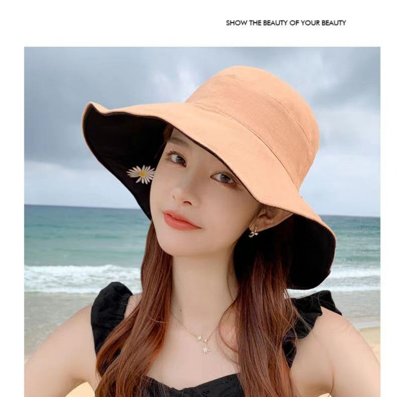 New style cotton bucket hats womens sun protection and shading in spring and summer beach leisure outdoor riding all-around sun hat cap