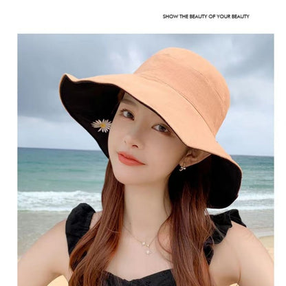 New style cotton bucket hats womens sun protection and shading in spring and summer beach leisure outdoor riding all-around sun hat cap