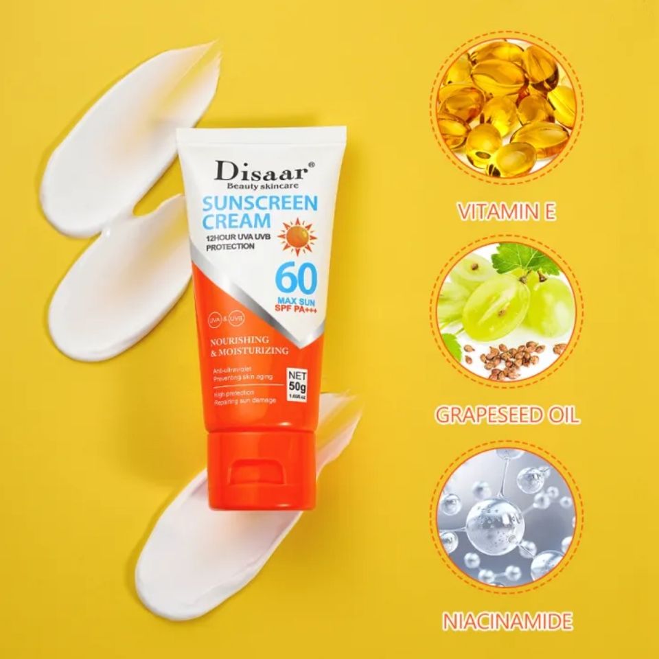 Disaar Suncream Cream Max Sun SPF 60 PA+++ UVA UVB Protection Nourishing & Moisturizing