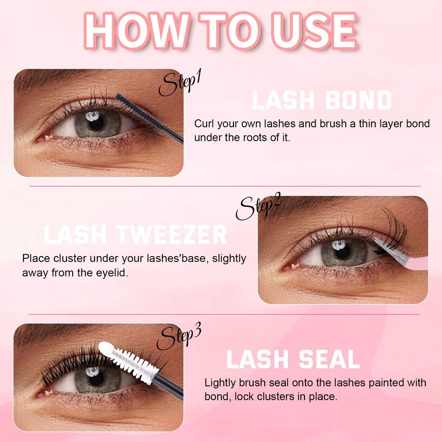 D Curve Single Cluster False Eyelash 8-16mm Gradient Natural Thickening DIY Segmented Grafted Hairy Eyelash for Women