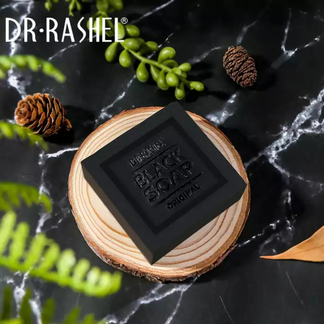 Dr. Rashel Black Soap With Collagen & Charcoal - Anti Acne Tighten Pores Oil Control Whitening Complex Deep Cleansing