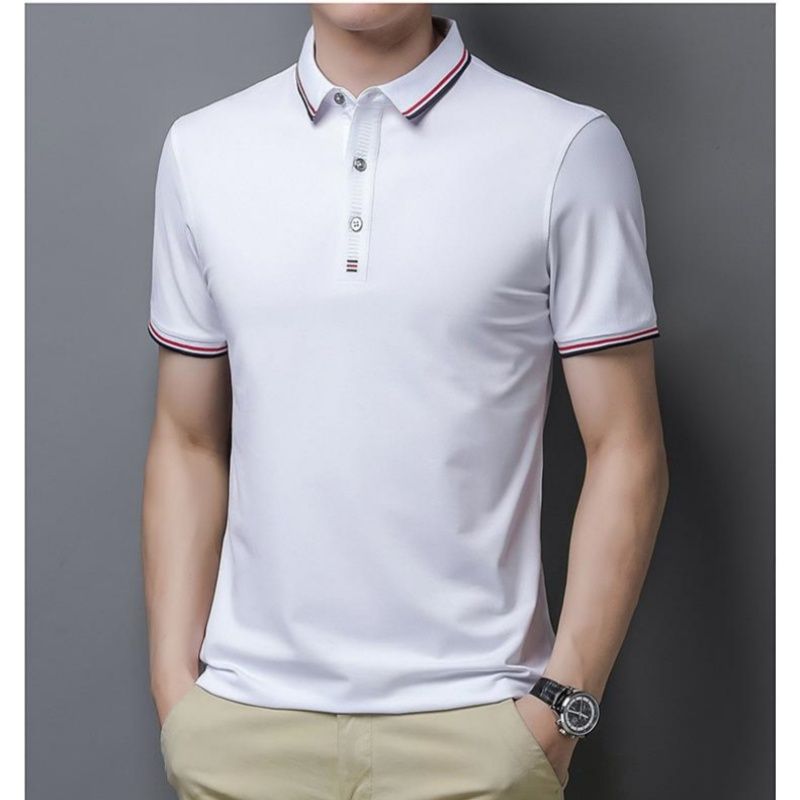 Men Polos Women Polos TShirts Tops Casual Versatile Tipped Collar & Sleeve Polo Shirt