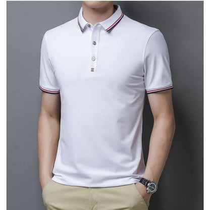 Men Polos Women Polos TShirts Tops Casual Versatile Tipped Collar & Sleeve Polo Shirt