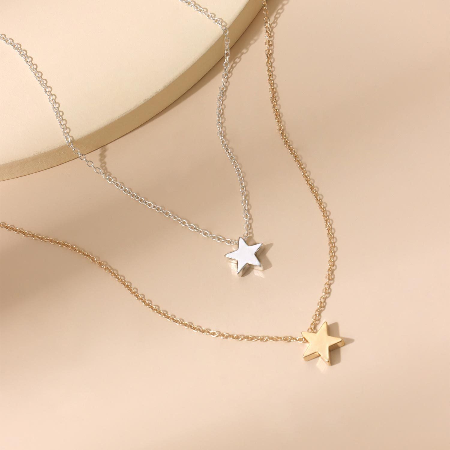 Fashion Thickened Star Pendant Clavicle Sweater Necklace