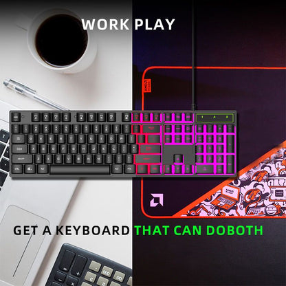 RichRipple Keyboard & Mouse Combos Backlit Gaming Keyboard And Mouse Rubber Russian Wired Keyboard Suitable For Gamers