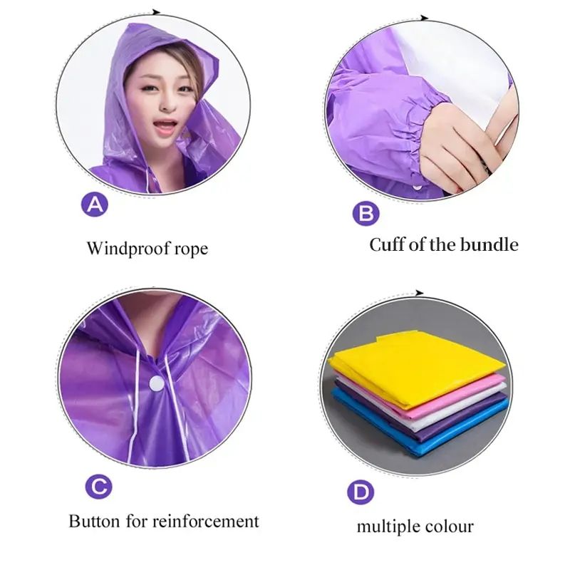 Non-disposable Thickened Frosted Waterproof Adult Men Women Children Integrated Semi-transparent Hiking Raincoat