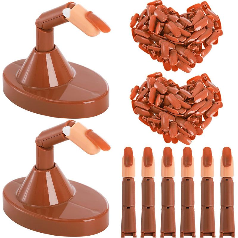 Acrylic Flexible Moveable Nail Practice Finger Adjustable Fake Fingers Detachable Beginners Practice Moving Finger Strap Base Hand Nail Art Training Nails Art DIY Tool