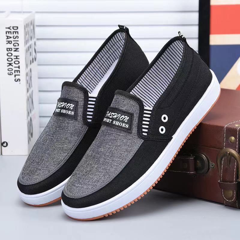 Shoes Men Shoes Loafers Casual Shoes Rubber Shoes Slip-Ons Shoes Tendon Sole Canvas Loafers Classic Shoes