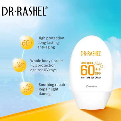 Dr. Rashel Anti-aging Moisture Sun Cream SPF 60 ++ Sunscreen UV Protection Sunblock No White Cast