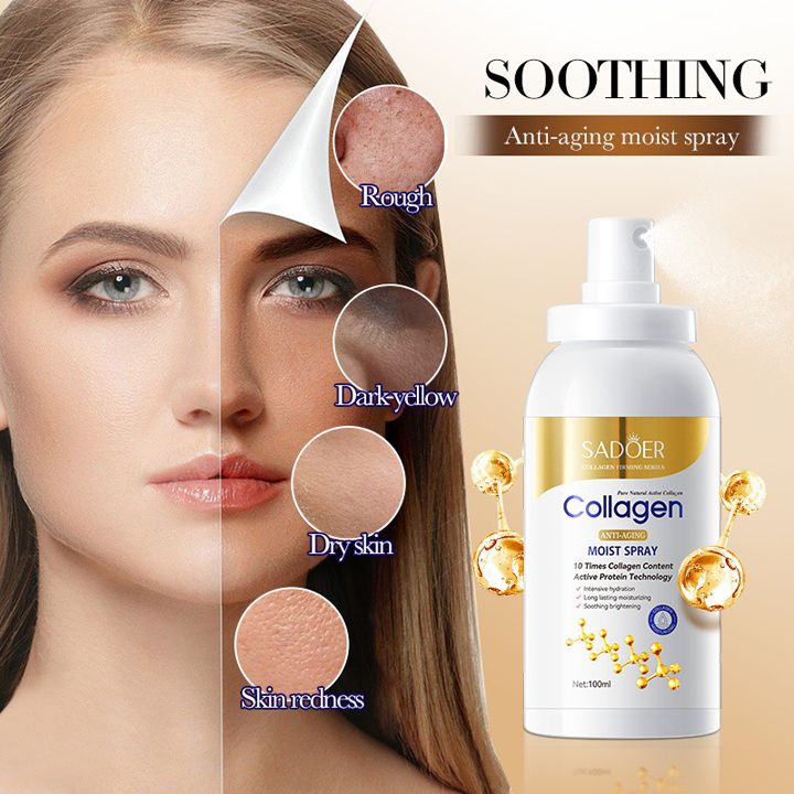 Collagen Moisturizing Spray, Anti-Wrinkle Hydrating Toner Spray Accurate Hydration Rapid Penetration Mist Spray Face