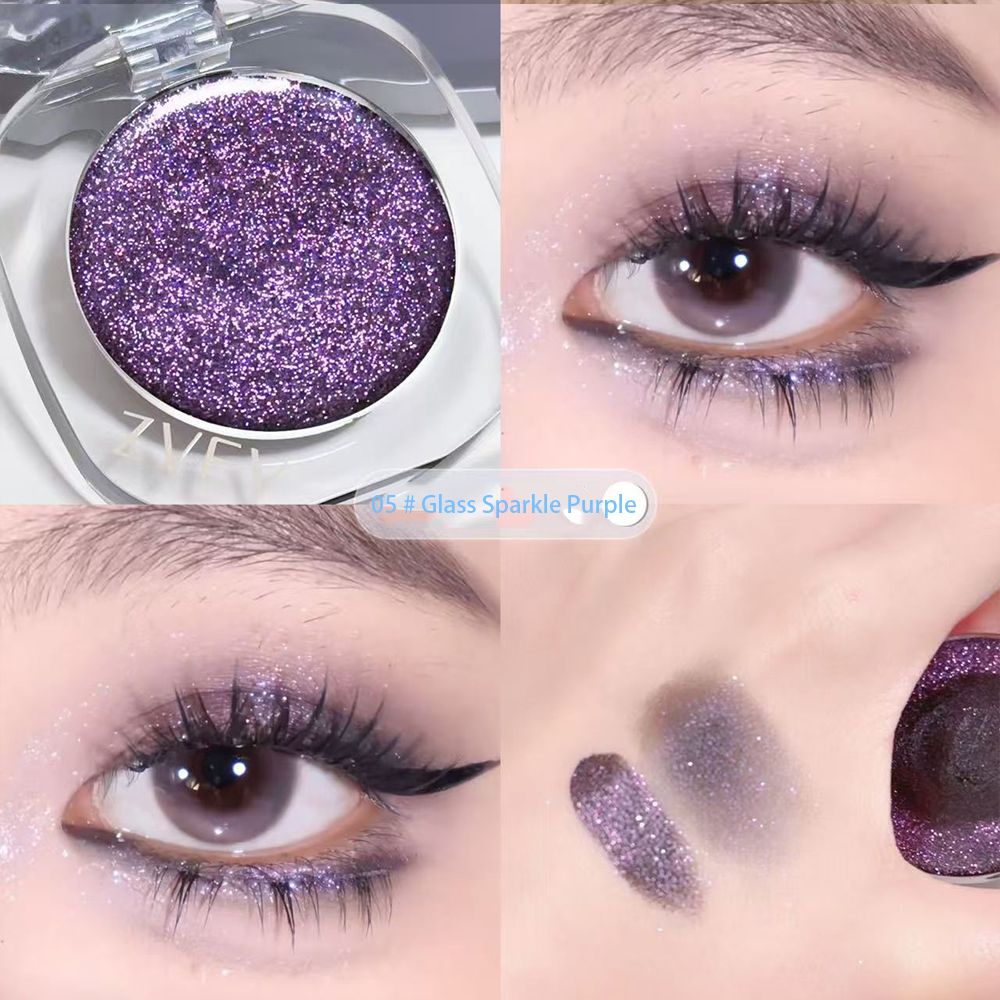 Single color explosive flash eye shadow plate delicate, clear, shiny, pearly, broken diamond girls' advanced color eye shadow cream