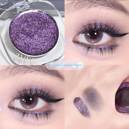 Single color explosive flash eye shadow plate delicate, clear, shiny, pearly, broken diamond girls' advanced color eye shadow cream