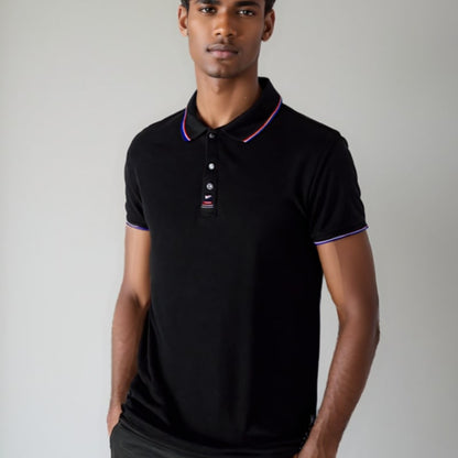 Men Polos Women Polos TShirts Tops Casual Versatile Tipped Collar & Sleeve Polo Shirt