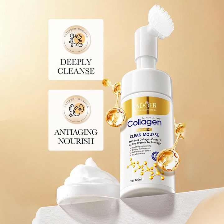 Collagen Facial Cleanser Mousse Deep Cleansing Skincare Moisturizing Firming Face Wash Foam Cleanser Skin Care Products