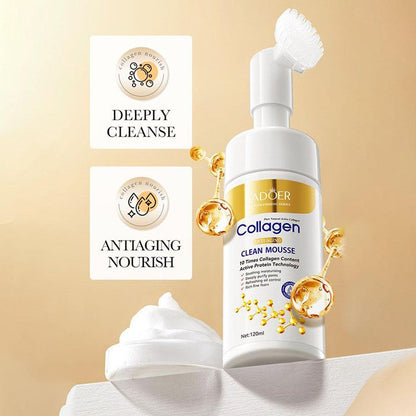 Collagen Facial Cleanser Mousse Deep Cleansing Skincare Moisturizing Firming Face Wash Foam Cleanser Skin Care Products