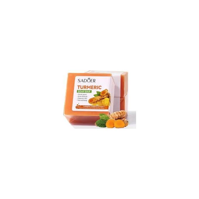 SADOER 2 Pieces Turmeric Face Soap, Sadoer Tumeric SoapLike Vitamin C, Anti Acne Soap, Skin Moisturizing, Deep Cleansing, Acne Removal, Skin Repair Face & Body Tumeric Soap