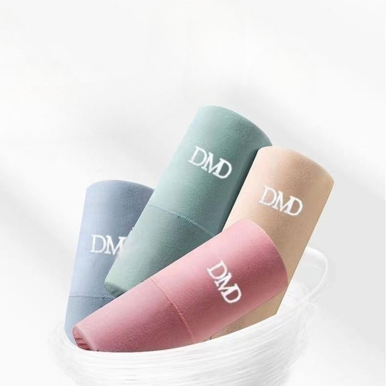 4PCS Pure Cotton Women's Panties Ladies Graphene Antibacterial High Waist Belly Hip Lift Seamless Breathable Women's Underwear