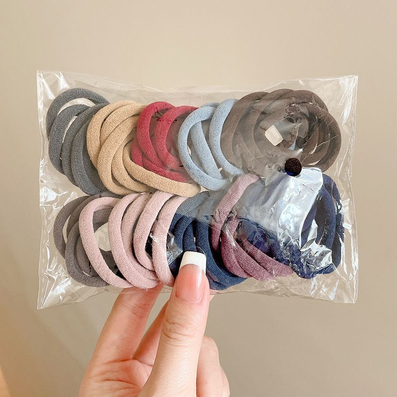 50 PCS/Set Girls Gradient Seamless Simple Hair Rope Children's Color Hair Ring High Elastic Towel Ring Candy Color Hair Rope