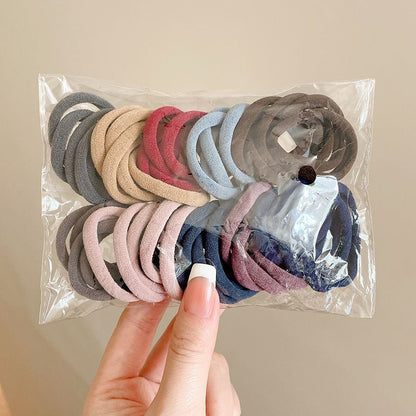 50 PCS/Set Girls Gradient Seamless Simple Hair Rope Children's Color Hair Ring High Elastic Towel Ring Candy Color Hair Rope