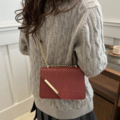 Mateamoda Luxury-Inspired Quilted Sling Bag with Gold Chain Accent Crossbody Bag