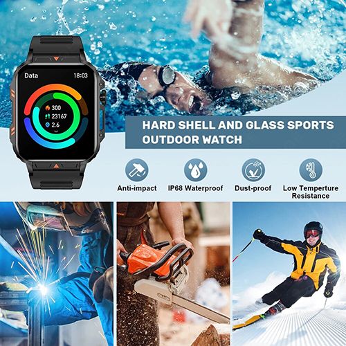 LIGE L81 Smartwatch 1.95 Inch Full Screen Health Monitoring Watches IP68 Waterproof Sport Fitness Tracker Bluetooth Call Smart Watch For Men Women