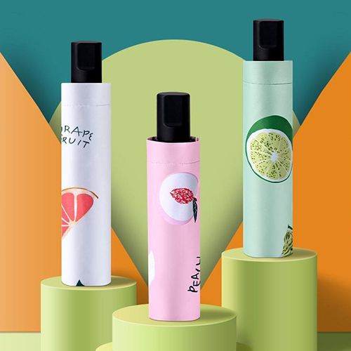 Cute Female Umbrella Fresh Fruit Umbrella Student Folding UV Protection Sun Sunshade Female Sunny and Rainy Dual Use Sun Umbrella Folding Wholesale