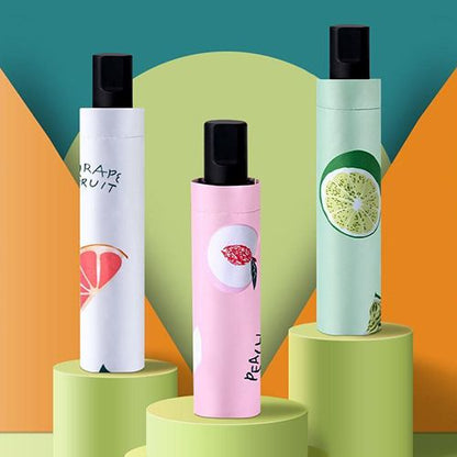 Cute Female Umbrella Fresh Fruit Umbrella Student Folding UV Protection Sun Sunshade Female Sunny and Rainy Dual Use Sun Umbrella Folding Wholesale