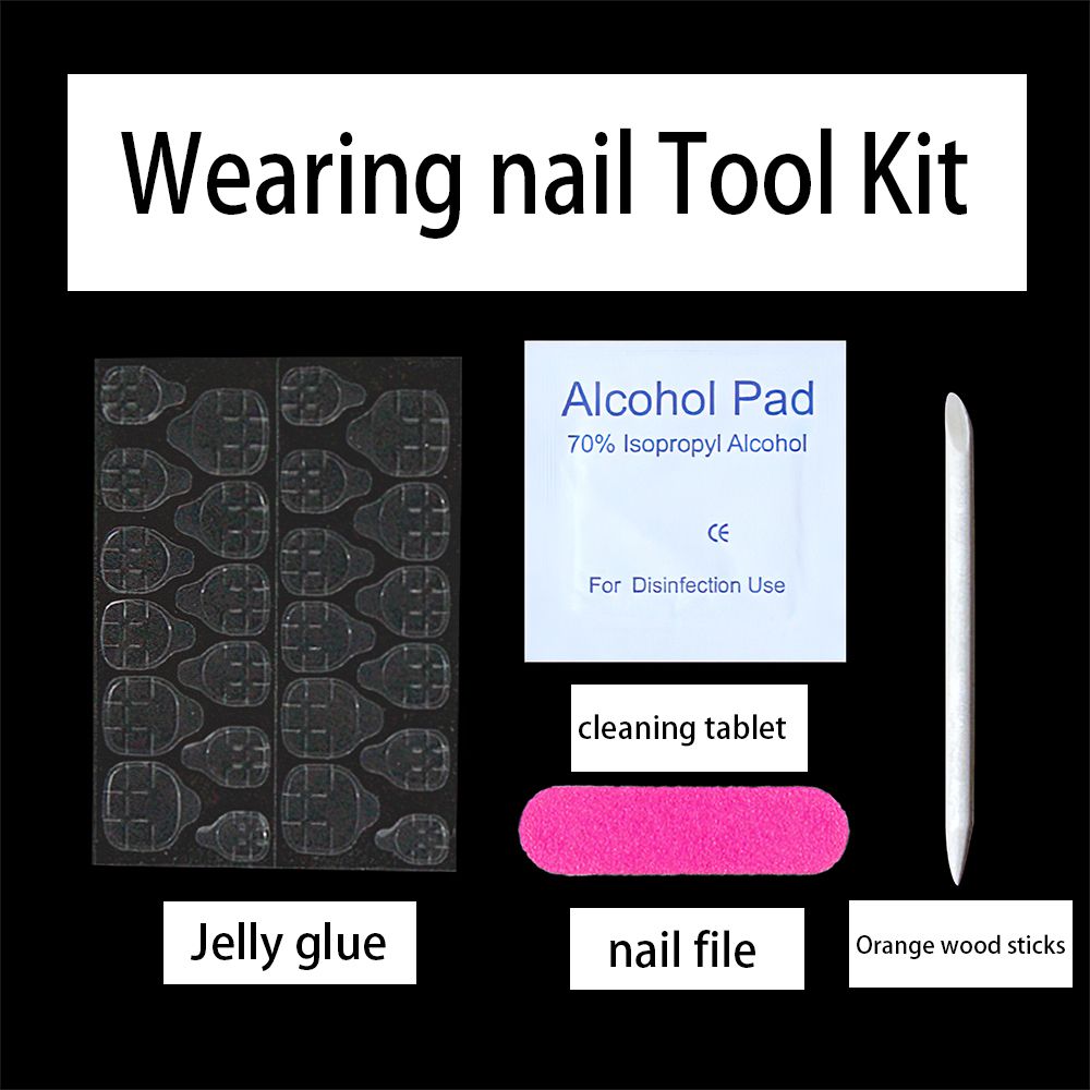 Nail tool kit Nail tool kit Nail tool kit Wear a four-piece nail tool kit Jelly glue cleaning tablet nail file Orange wood sticks