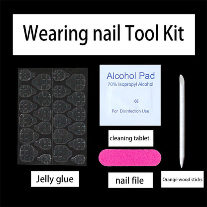 Nail tool kit Nail tool kit Nail tool kit Wear a four-piece nail tool kit Jelly glue cleaning tablet nail file Orange wood sticks