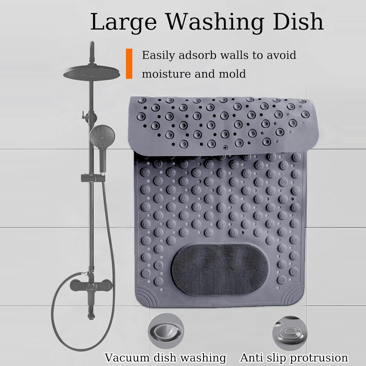 Bath Tub Mat Shower Mat Non Slip Bathtub Mats with Suction Cups Bath Mat for Tub Bathroom Mats Machine Washable