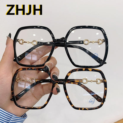 Women's Oversized Glasses Square Frame Designer Frames Optical Glasses Latest Glasses Frames Optical for Girl Blue Light Blocking Gaming Designer Glasses