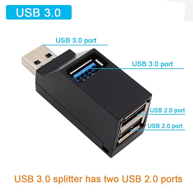 USB 3.0 HUB Adapter Extender Mini Splitter Box 3 Port High Speed Data Transfer USB Splitter Docking Station For PC Laptop, High Speed U Disk Reader for Macbook Mobile Phone Accessories